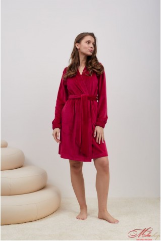 Чудовий теплий халат Your Touch VL-5910 малиновий